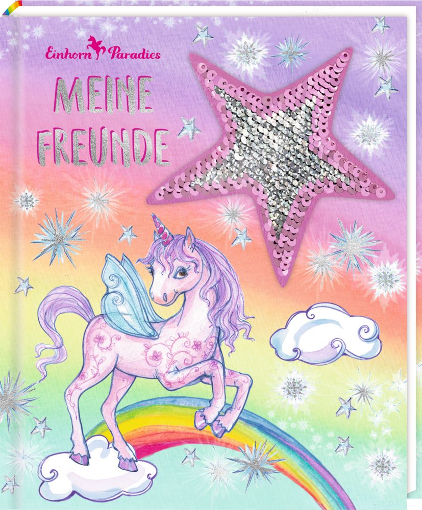 Freundebuch Einhorn-Paradies Meine Freunde Coppenrath mit Pailletten