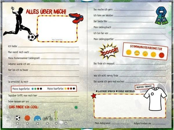 Fußball Freundebuch für Kinder mit 96 Seiten
