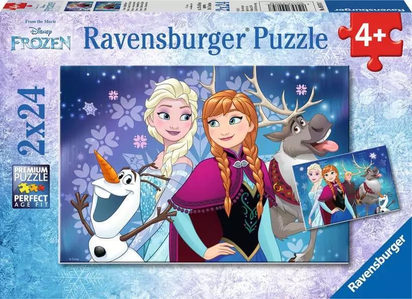 Puzzle ab 4 Jahren mit Elsa und Anna im Polarlicht