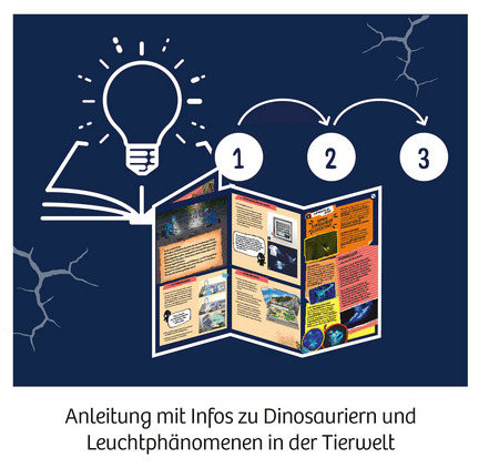 Kosmos Schwarzlicht-Expedition – Nachtleuchtende Dino-Ausgrabung für Kinder ab 7 Jahren mit UV-Lampe, Gipsblock und spannender Fossilien-Suche