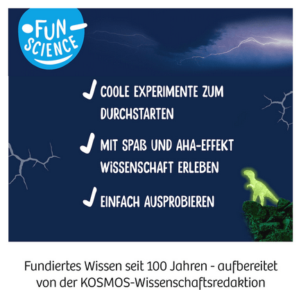 Kosmos Schwarzlicht-Expedition – Nachtleuchtende Dino-Ausgrabung für Kinder ab 7 Jahren mit UV-Lampe, Gipsblock und spannender Fossilien-Suche