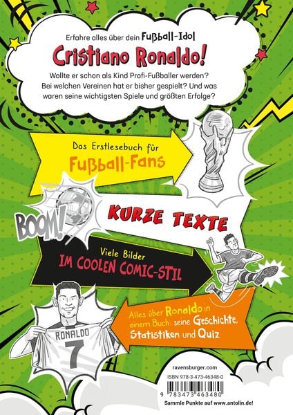 Ronaldo-Quiz und Statistiken im Buch Fußball-Stars für Kinder
