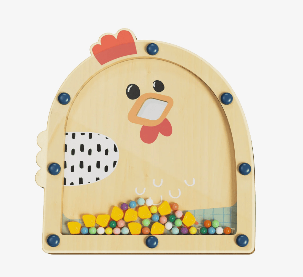 Fütter das Huhn Motorikspiel für Kinder ab 3 Jahren
