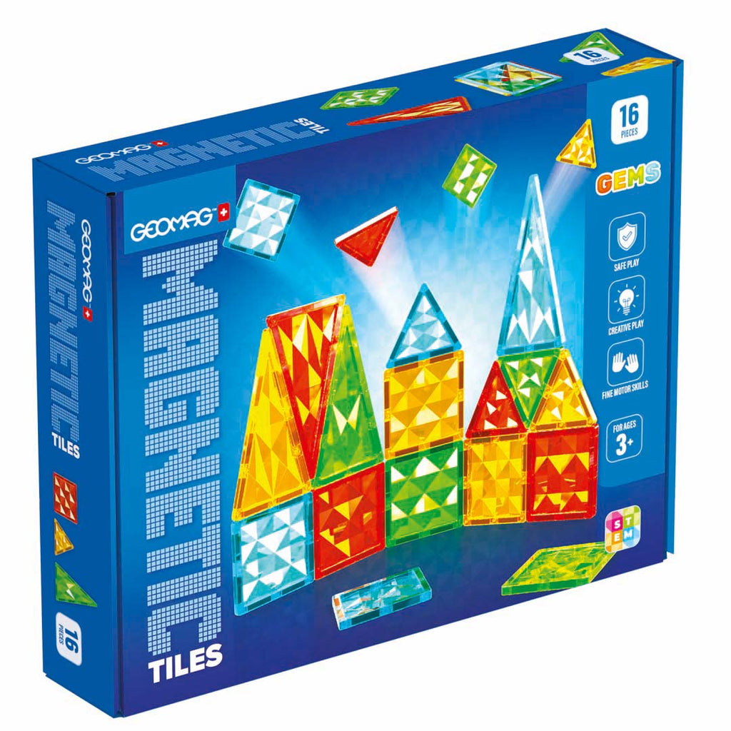 Geomag Magnetic Tiles Gems 16 Teile - Invento