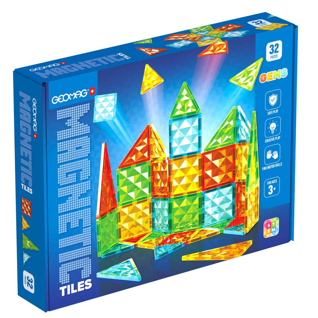 Geomag Magnetic Tiles Gems 32 Teile - Invento