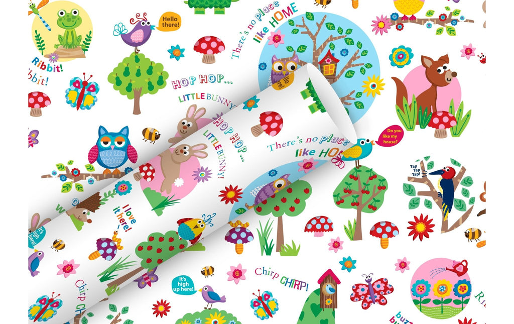 Geschenkpapier Funny Forest 2 m x 70 cm mit Waldtieren bunt