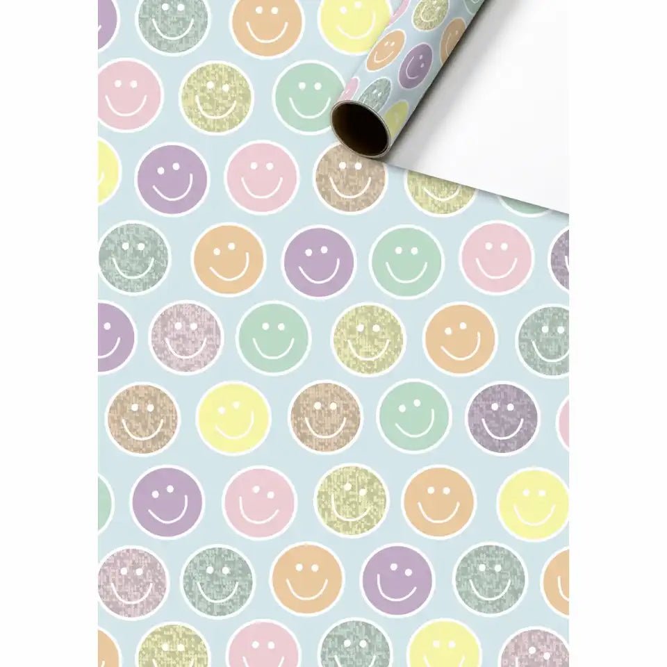 STEWO Geschenkpapier Nea mit Smiley-Motiv in Pastellfarben
