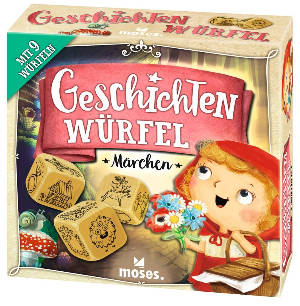 Märchen-Geschichtenwürfel aus Holz mit 54 Symbolen, Erzählspiel für Kinder