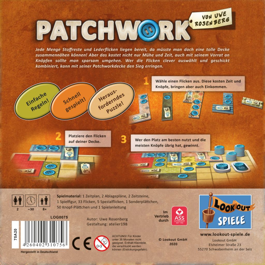 Gesellschaftsspiel - Brettspiel Patchwork - Asmodee