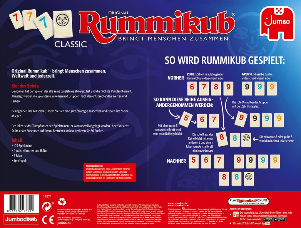 Gesellschaftsspiel - Rummikub Original - Jumbo/ Idena