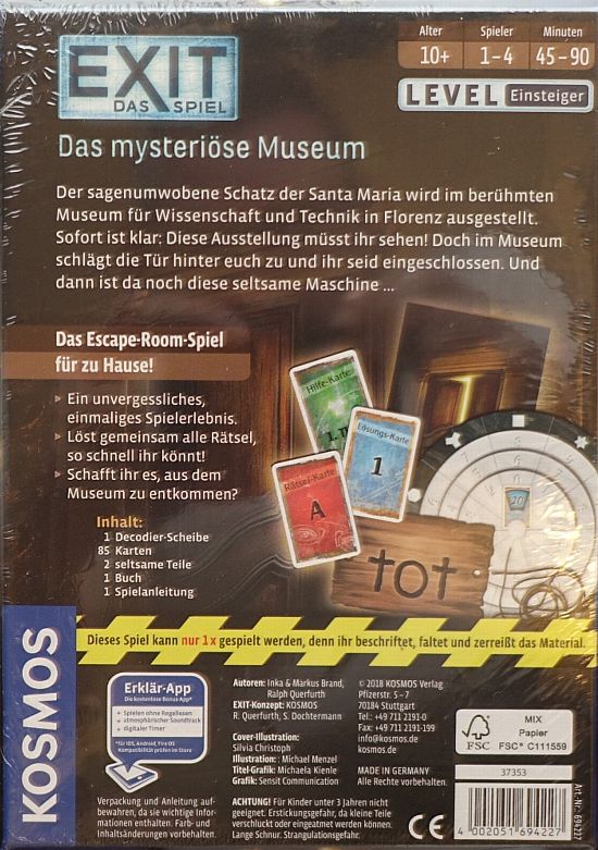 Gesellschaftsspiele - Exit: Das mysteriöse Museum - Kosmos