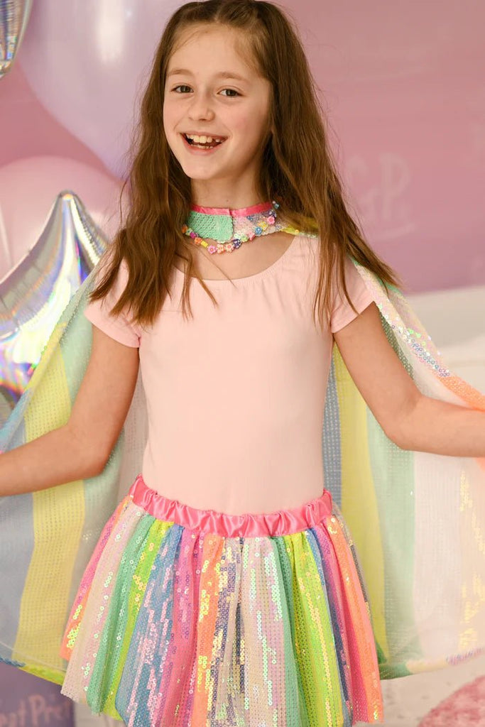 Pailletten Tutu Rock bunt Kinderkostüm 4–6 Jahre