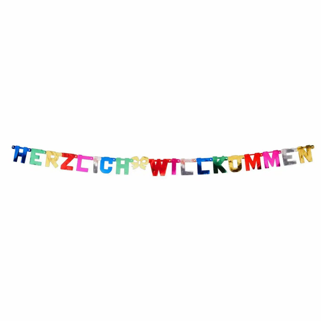 Herzlich Willkommen Girlande Idena 2m10 bunt für Eingang Feier