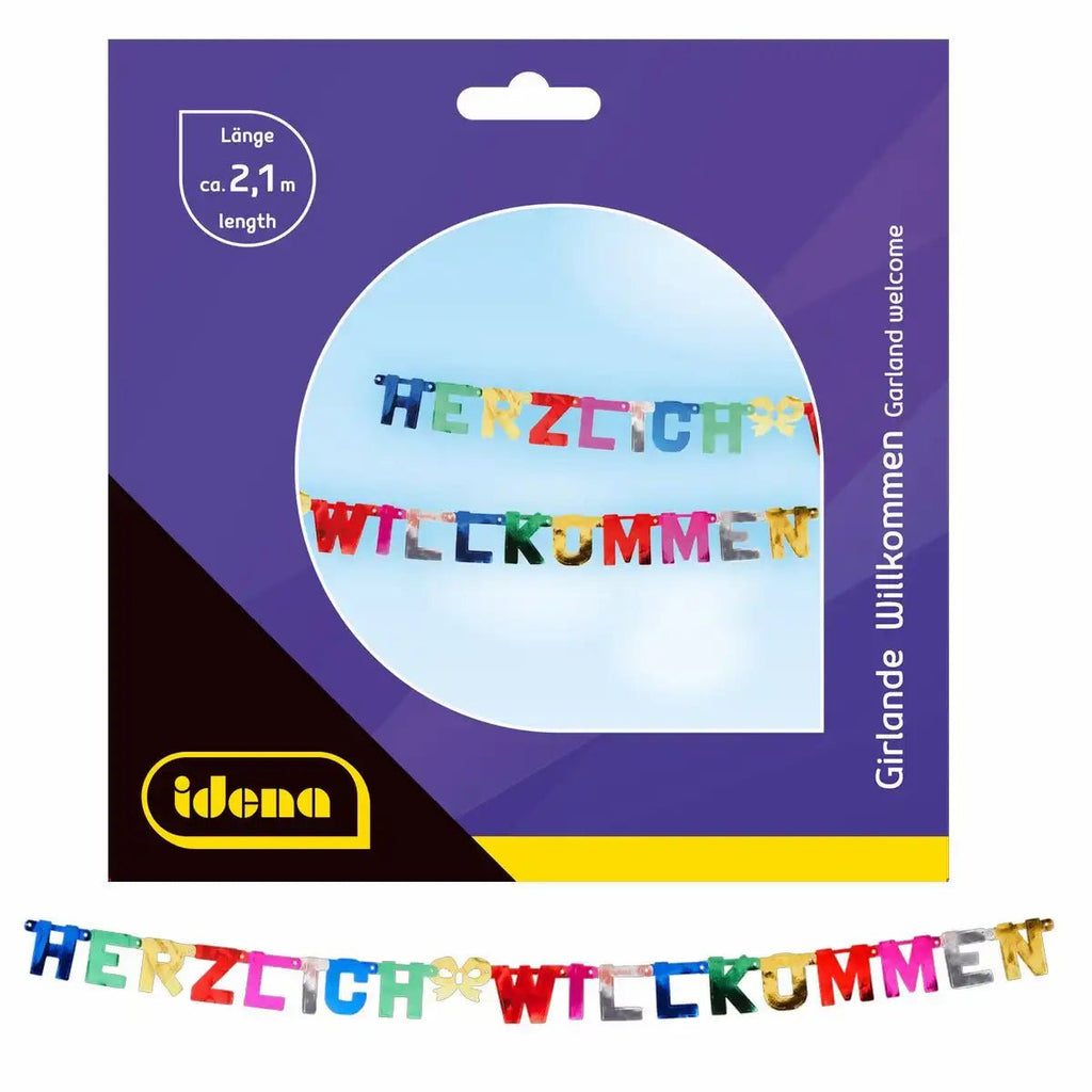 Idena Girlande Herzlich Willkommen 2 10 m farbenfroh Deko Party