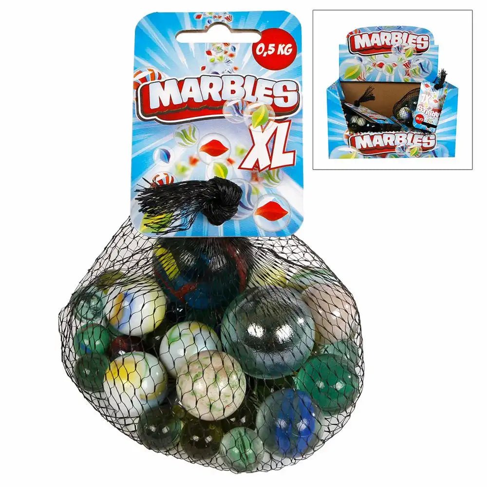Marbles XL Glasmurmeln 500 g Netz ab 3 Jahren Farbenmix Glas