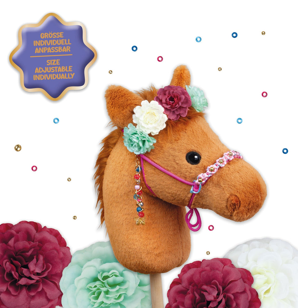 Bastelset für Steckenpferd Halfter mit Deko und Anleitung
