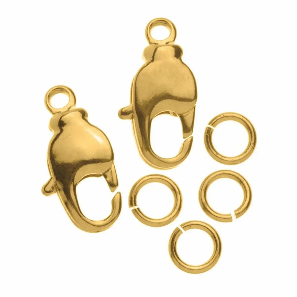 Glorex Karabiner drehbar gold 12 mm 2 Stück für Schmuck