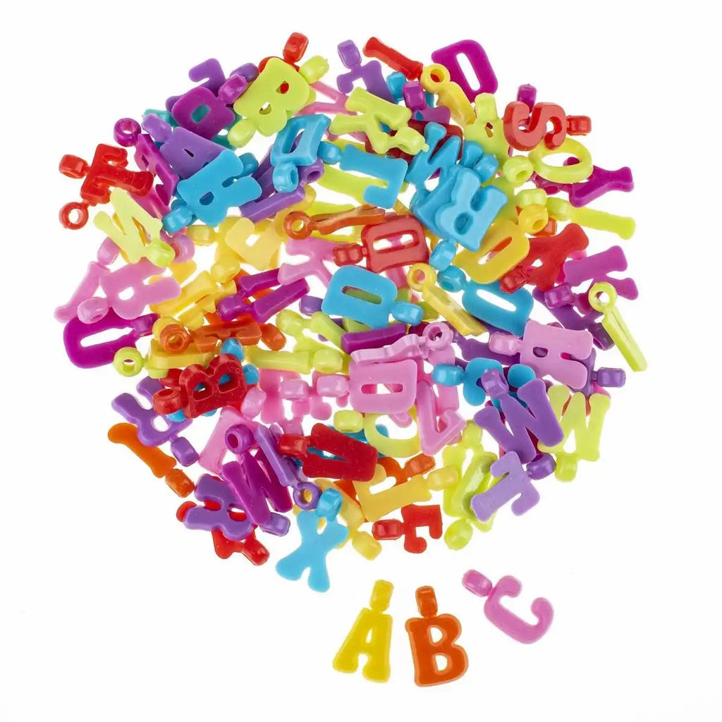 GLOREX Buchstaben Perlen für Kinder DIY Ketten Armbänder 200 Stück
