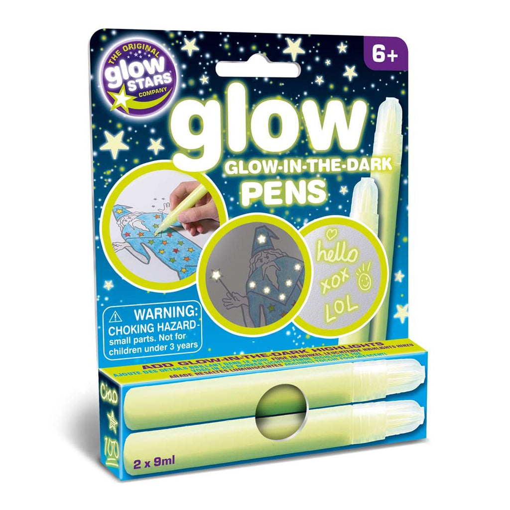 Glow Creations Glow - in - the - Dark Pens, Leuchtfarben - Stifte, 2 Stück - Invento