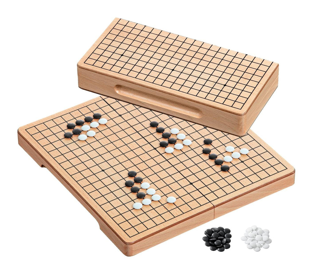 Go & Go Bang Spiel in klappbarer Holzkassette, mit Spielsteinen, klassisches Brettspiel