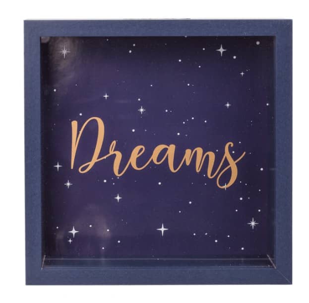 Spardose Dreams Blau Holz Wandmontage Geschenk Geldgeschenk