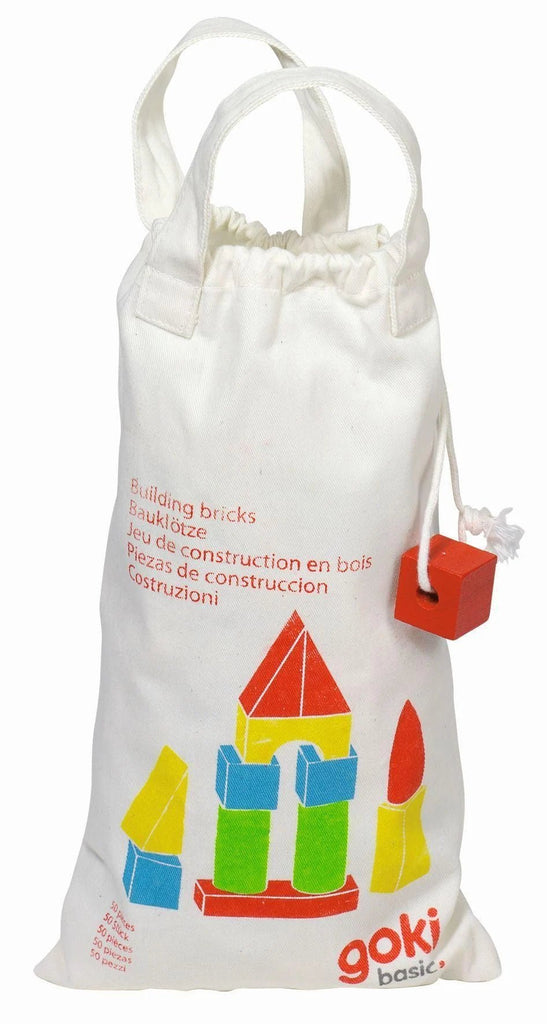 goki Bausteine Set aus hochwertigem Buchenholz – farbenfrohes Spielzeug für Kleinkinder
