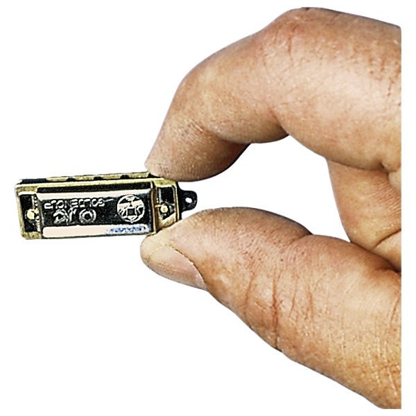GOKI Mini-Mundharmonika mit Kette – Metall-Musikinstrument für Kinder
