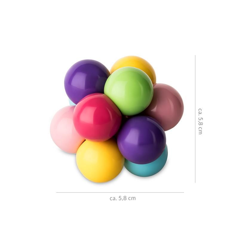 Bunter Ball mit zwei Kugeln und elastischer Verbindung