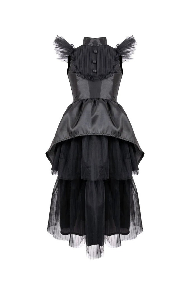 Hexenkleid Mädchen Gothic Witch Dress Vintage Knöpfe 9–10 Jahre