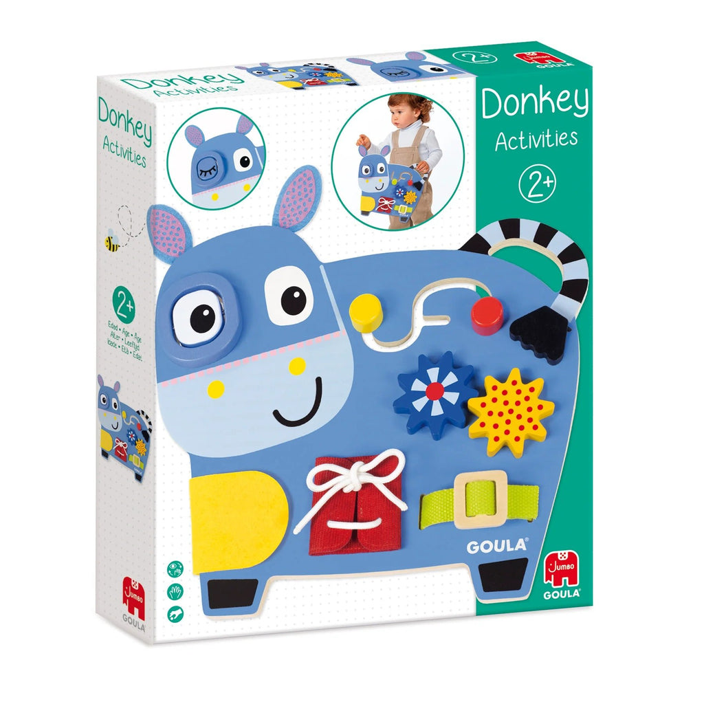 Tragbarer Aktivitätstisch mit Griff – Holzspiel für unterwegs Verpackung