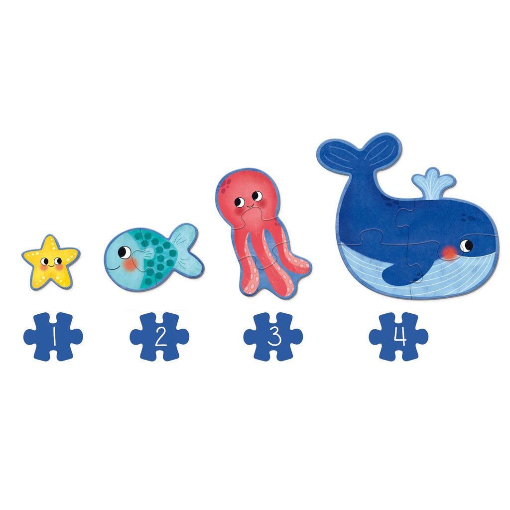 Nahaufnahme der Puzzle-Teile – Tiermotive Meer
