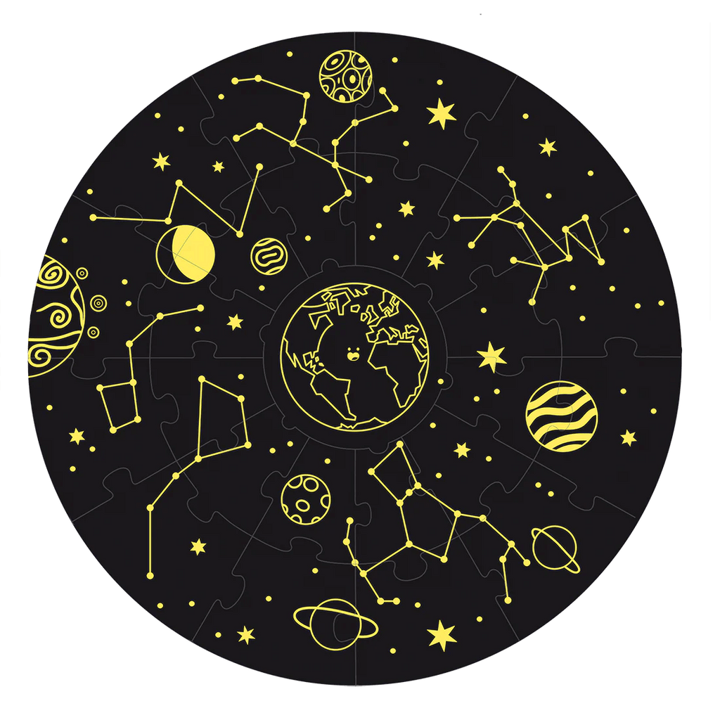Leuchtende Sterne und Planeten – Goula Space Puzzle im Dunkeln
