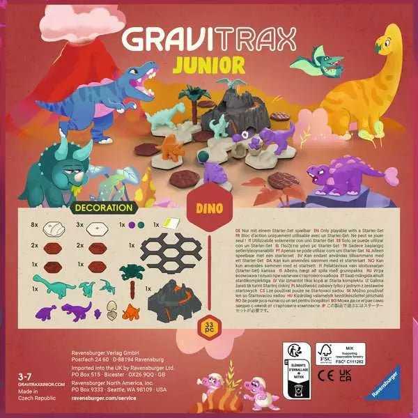 GraviTrax Junior Dino-Set mit Vulkan ab 3 Jahren für Jungen und Mädchen