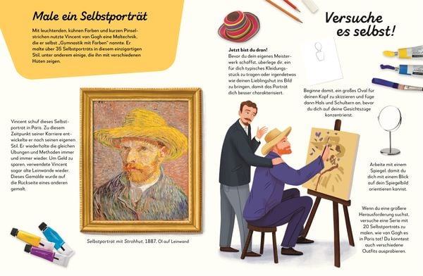 Künstlerbiografie Vincent van Gogh mit Tipps zum Zeichnen ab 8
