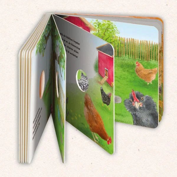 Entdeckerbuch ab 2 Jahren mit Gucklöchern und Tieren im Garten