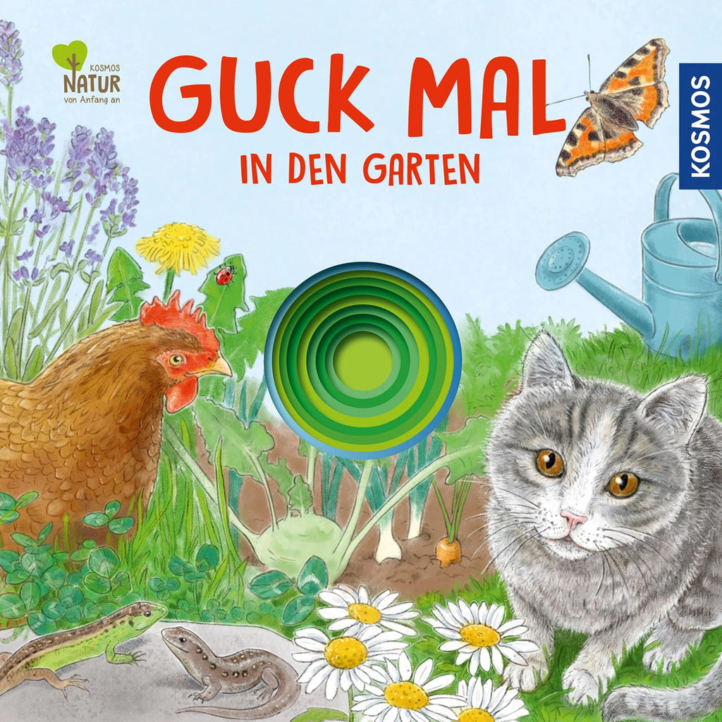 Entdeckerbuch ab 2 Jahren mit Gucklöchern und Tieren im Garten