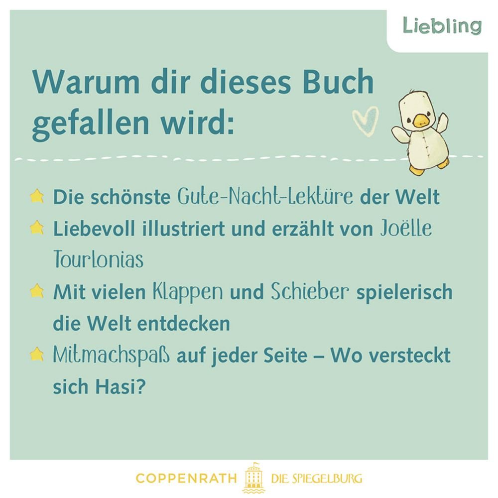 Interaktives Abendritual-Buch für Kleinkinder mit Hasi suchen