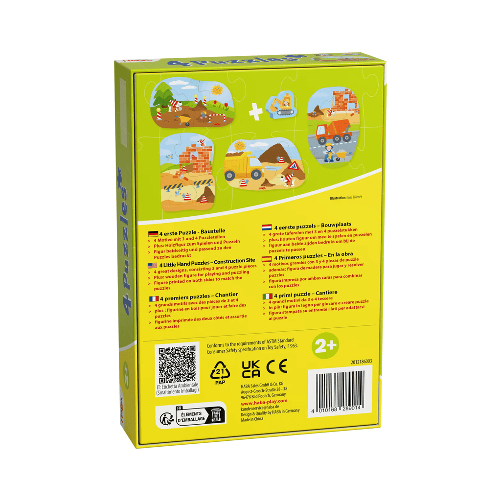 Kind puzzelt HABA Baustelle Lernpuzzle ab 2 Jahren
