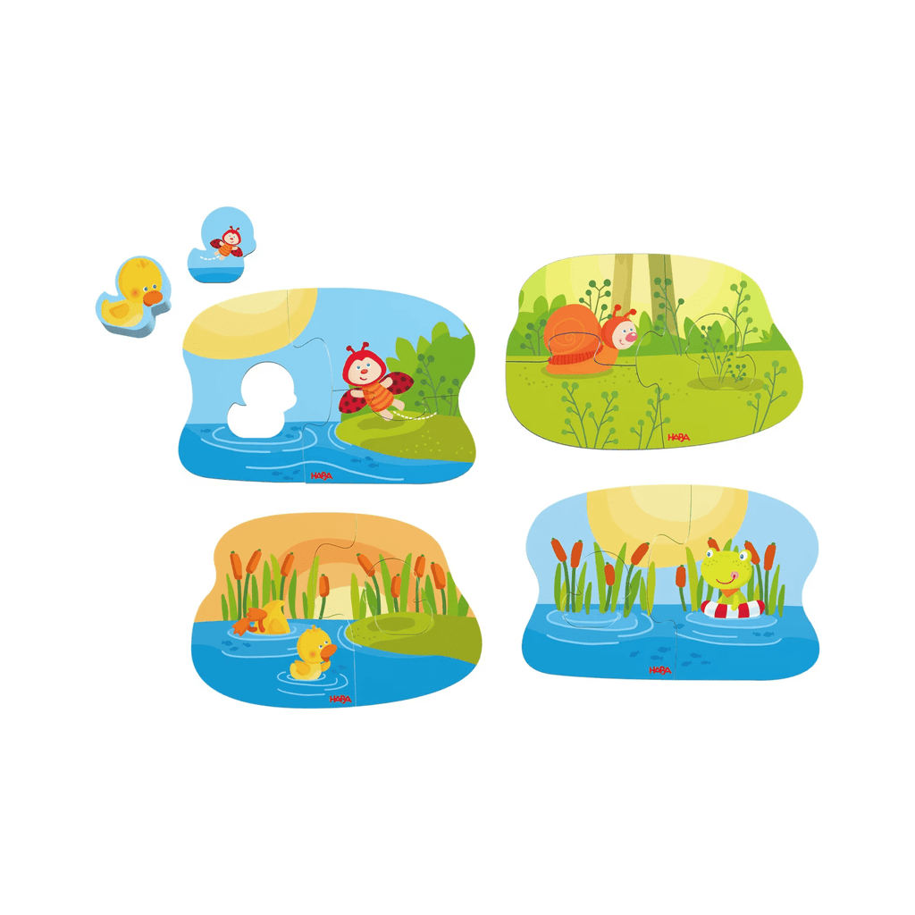 HABA Lernpuzzle mit Holzfigur und Tiermotiven ab 2 Jahren
