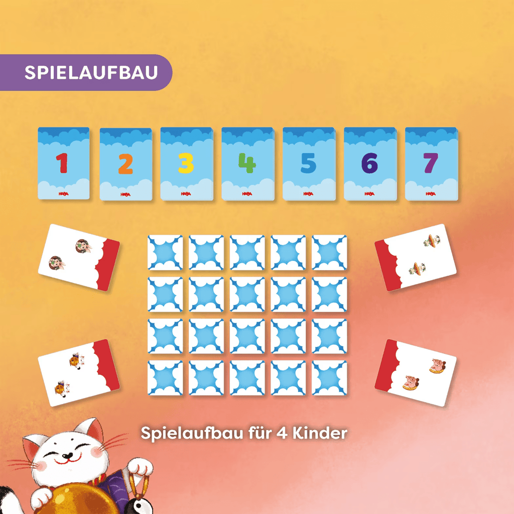 HABA 7 zum Glück Spielmaterialien – Karten, Wolkenplättchen, Anleitung