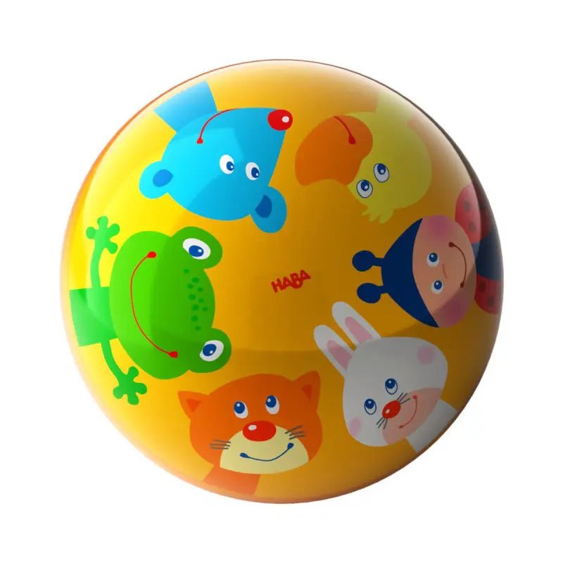HABA Ball Tierfreunde 14 cm für Kinder, bunt & griffig, ideal für drinnen & draußen