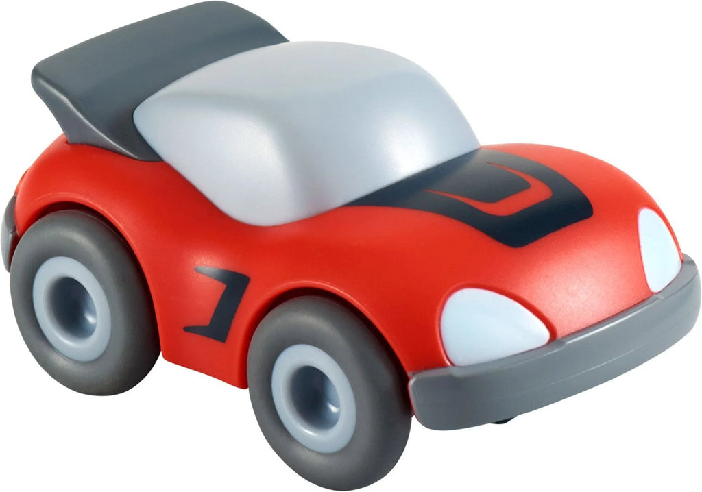 HABA Kullerbü Roter Sportwagen mit Schwungmotor für Kinder