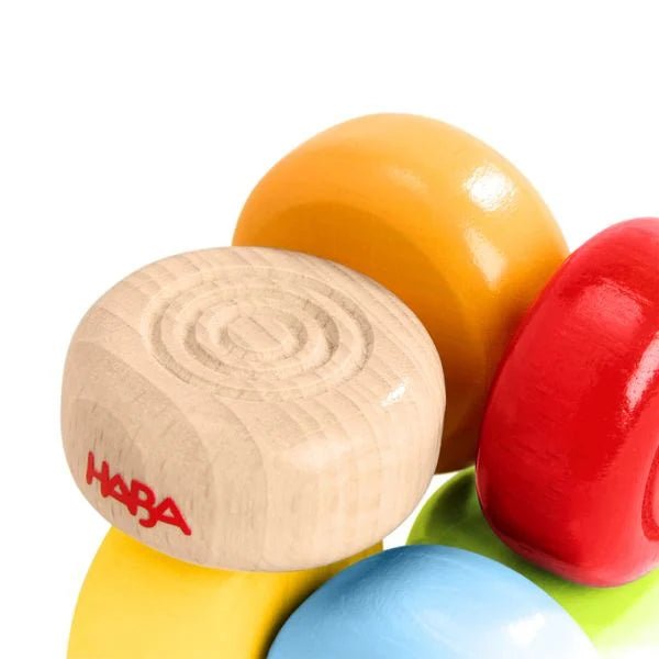 Greifling Drops – buntes Holzspielzeug für Säuglinge
