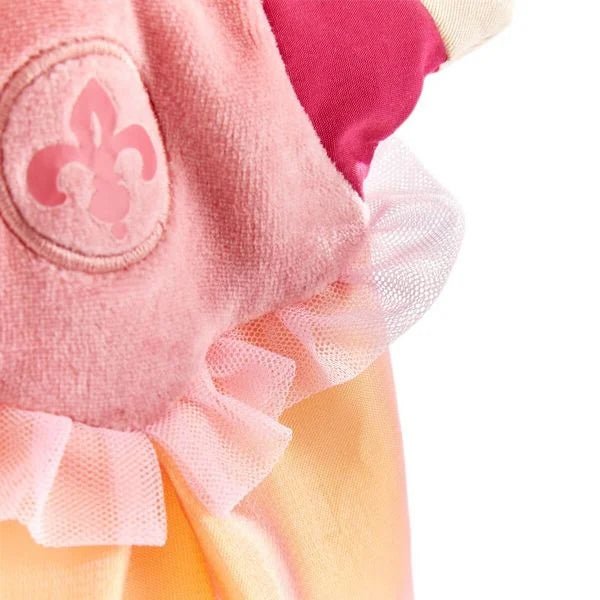 Detailansicht der Handpuppe Prinzessin mit gesticktem Gesicht
