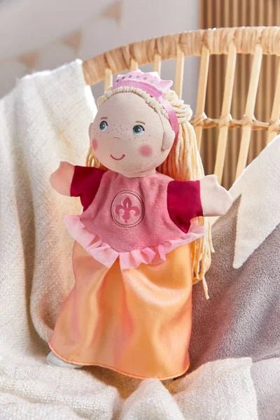 HABA Prinzessin Handpuppe mit Krone und blondem Haar
