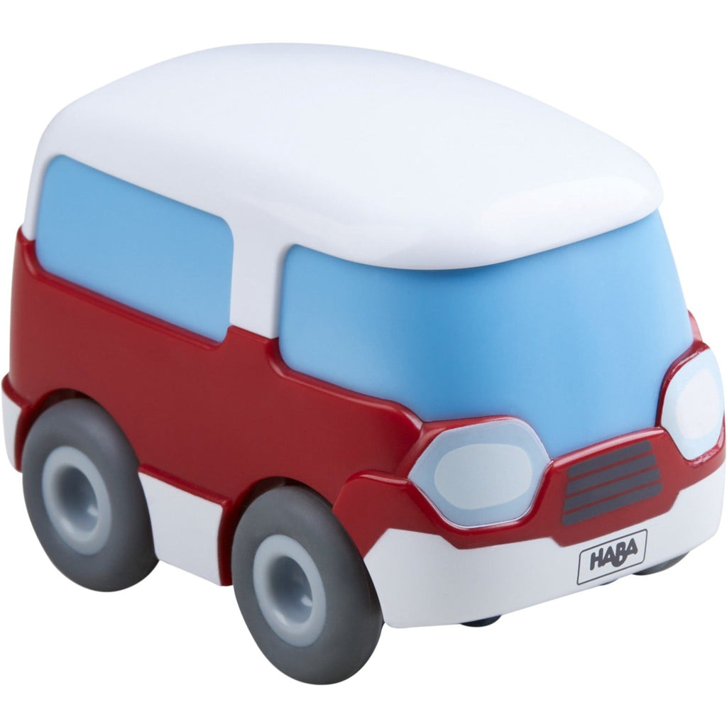 HABA Kullerbü Roter Bus mit Schwungmotor für Kinder ab 2