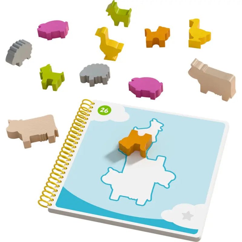 Logikspiel HABA Baos Wolkenland mit Spieltafel und Wolkenfiguren
