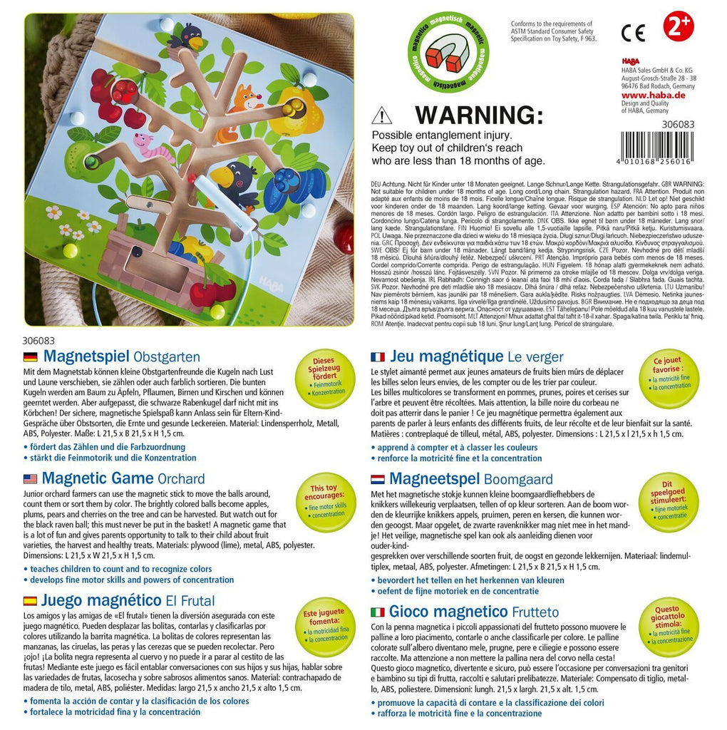 HABA Obstgarten Magnetspiel mit liebevollen Illustrationen und robustem Holzdesign für Kleinkinder
