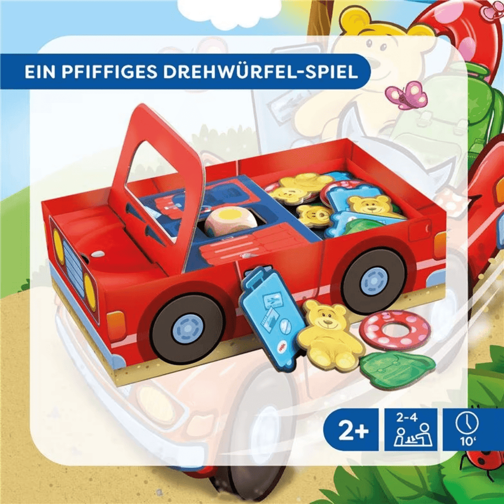 Kind spielt mit HABA Hallo Urlaub Würfelspiel ab 2 Jahren
