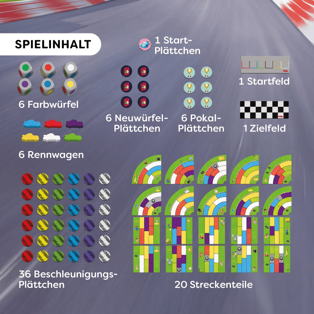 HABA Kinderspiel Monza – taktisch fahren & gewinnen ab 5 Jahren